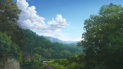 Landscapes Trees Mountains clouds Plants Anime nails skies 