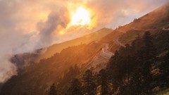Landscapes Trees Mountains clouds roads sunlight
