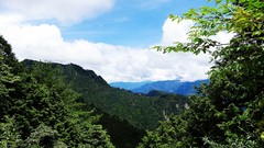 Landscapes Trees Mountains clouds sunlight skies