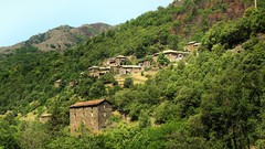 Landscapes Trees Mountains France Europe houses forests