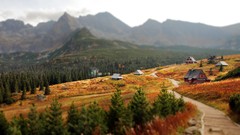 Landscapes Trees Mountains houses tilt-shift