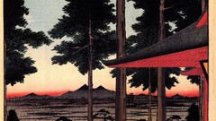 Landscapes Trees Mountains Japan Tokyo Japanese Asia paintings 
