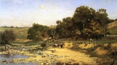 Landscapes Trees paintings artwork Theodore Clement Steele