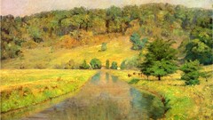 Landscapes Trees paintings fields artwork Theodore Clement 