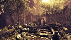 Landscapes Trees ruins sunlight crysis forests