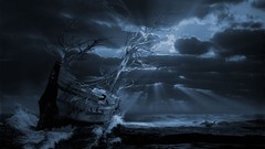 Landscapes Trees ships storm Seals