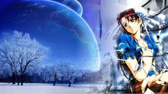 Landscapes Trees snow winter Space Stars moon ice Anime anime 
