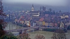 Landscapes Trees switzerland Europe houses rivers Villages