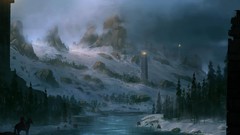 Landscapes Trees tower Horses blink rivers forests artwork 