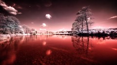 Landscapes Trees water clouds red rocks lakes forests skyscapes