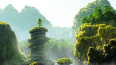 Landscapes Trees water Mountains artwork