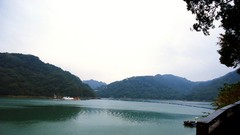 Landscapes Trees water Mountains port Boats lakes skies