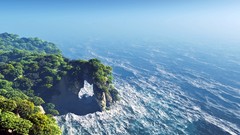 Landscapes Trees water ocean coast Islands Earth