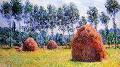 Landscapes Trees wheat France French paintings impressionism 