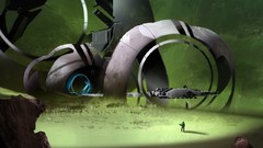 Landscapes vegetation science fiction halo concept art artwork 