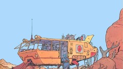 Landscapes vehicles artwork traditional art futuristic deserts 