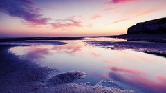 Landscapes water clouds cliffs