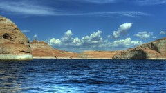 Landscapes water clouds hills