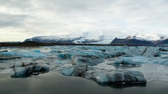 Landscapes water clouds ice iceland