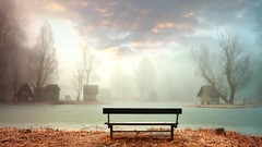 Landscapes water clouds mystic