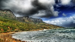 Landscapes water clouds ocean shore HDR Photography skylines