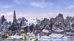 Landscapes water hills 3d artwork