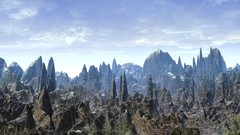 Landscapes water hills 3d artwork