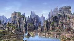 Landscapes water hills 3d artwork