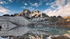 Landscapes water Mountains clouds