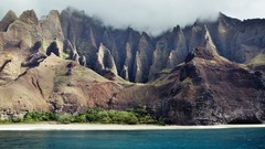 Landscapes water Mountains clouds