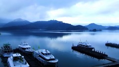 Landscapes water Mountains ships Boats dock lakes piers