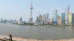 Landscapes water ocean China ships Skyscrapers Shanghai 