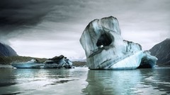 Landscapes water ocean glacier Arctic Antarctica mount icebergs