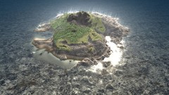 Landscapes water ocean land jungle Islands forests cinema 4d