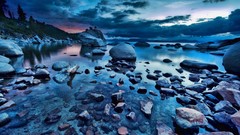 Landscapes water skies