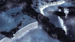 Landscapes water waterfalls cliffs monochrome fantasy art