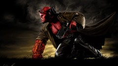 Landscapes weapons Guns scene Hellboy drawings fan art demons 