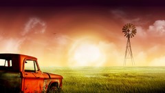 Landscapes windmills Photo manipulation