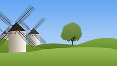 Landscapes windmills vectors