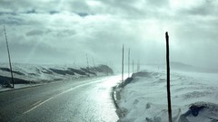 Landscapes winter clouds roads