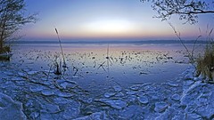 Landscapes winter lakes water