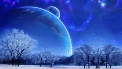 Landscapes winter planets moon