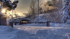 Landscapes winter snow-white