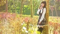 Landscapes woman asians bangs