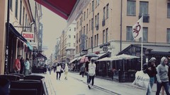 Landscapes woman cafe sweden cities stockholm