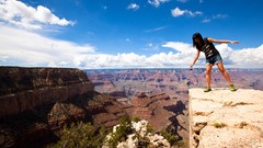 Landscapes woman edge Arizona USA