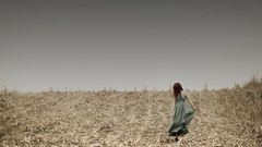 Landscapes woman fields