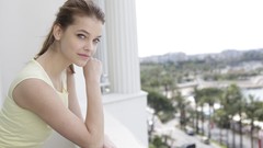Landscapes woman pale blue eyes brunettes models barbara palvin