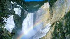 Landscapes Wyoming colors falls national park yellowstone