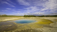 Landscapes Wyoming fields national park yellowstone swimming 